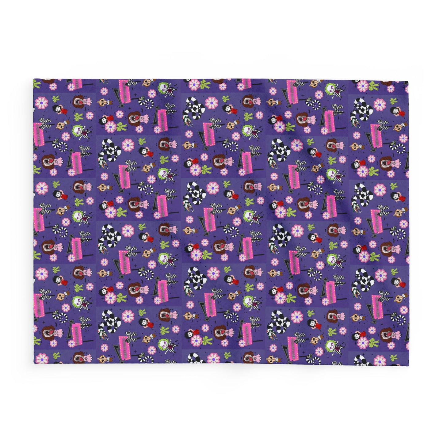 Halloween Beetle juice cute girly flower pink Fleece throw Blanket