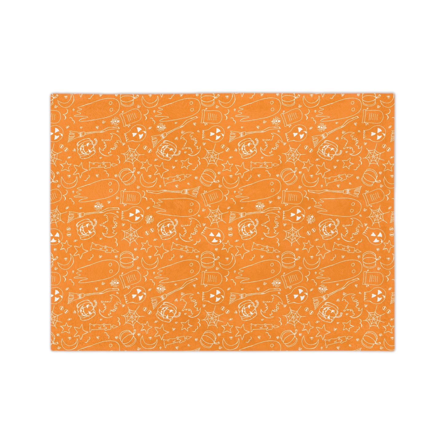 Orange and White Halloween Blanket, Velveteen Minky for Spooky Season, Boys Throw Blanket, Toddler Pumpkin Blanket, Boho halloween