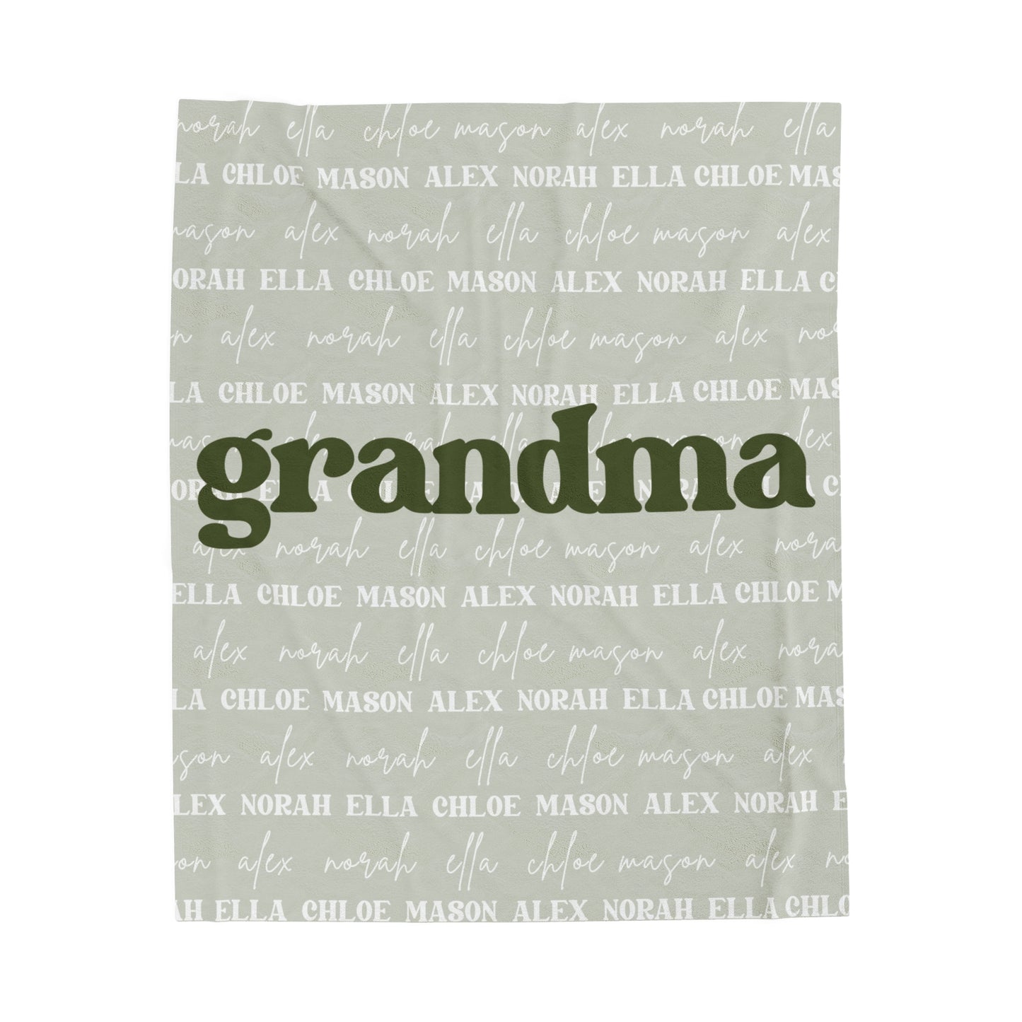 Grandma Blanket,Custom Photo Name Blanket,Fleece Sherpa Garden Minky Blanket,Personalized Family Name Blanket,Birthday Mothers Day