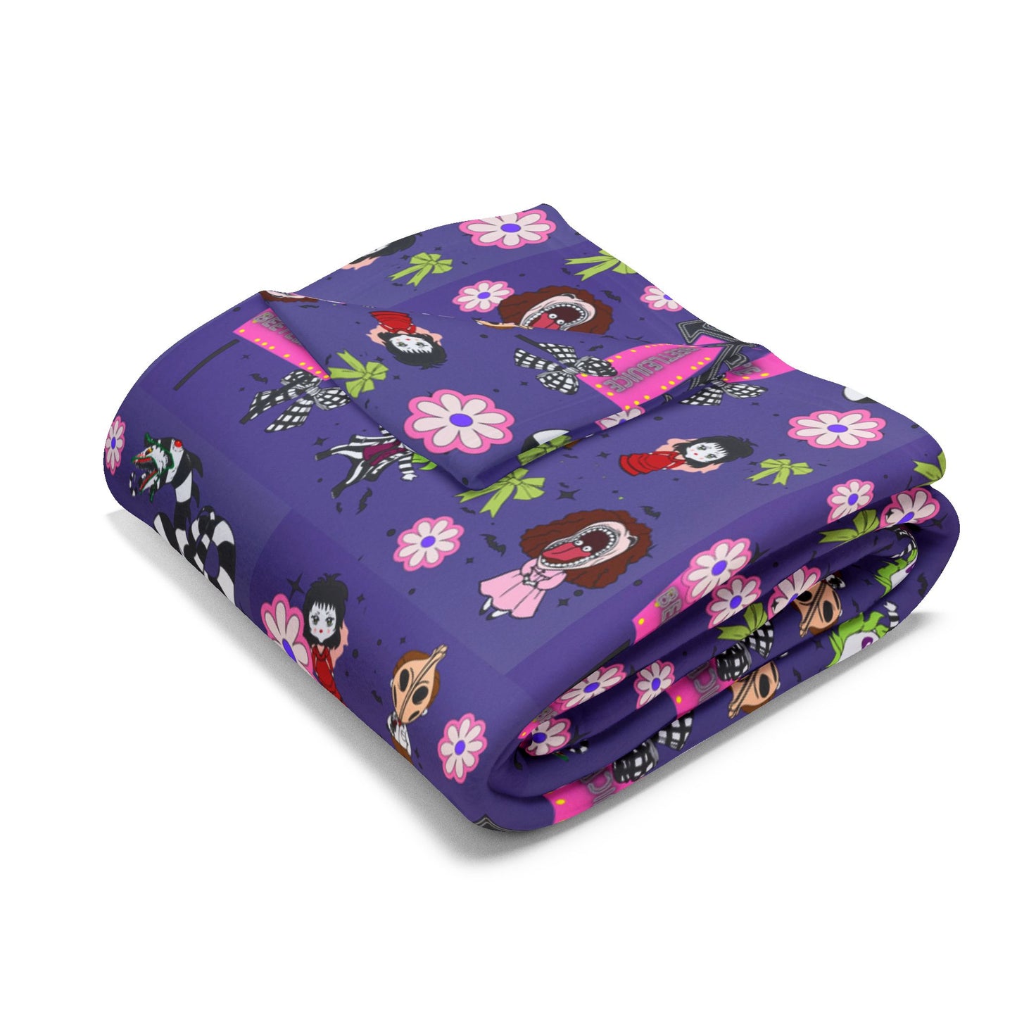 Halloween Beetle juice cute girly flower pink Fleece throw Blanket