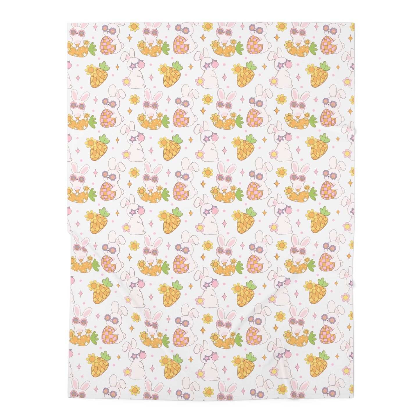 First Easter Gift, Retro Easter Baby Blanket, Retro Baby Girl Gift, Retro Bunny Blanket, Easter Blanket, Baby Shower Gift Birthday Gift