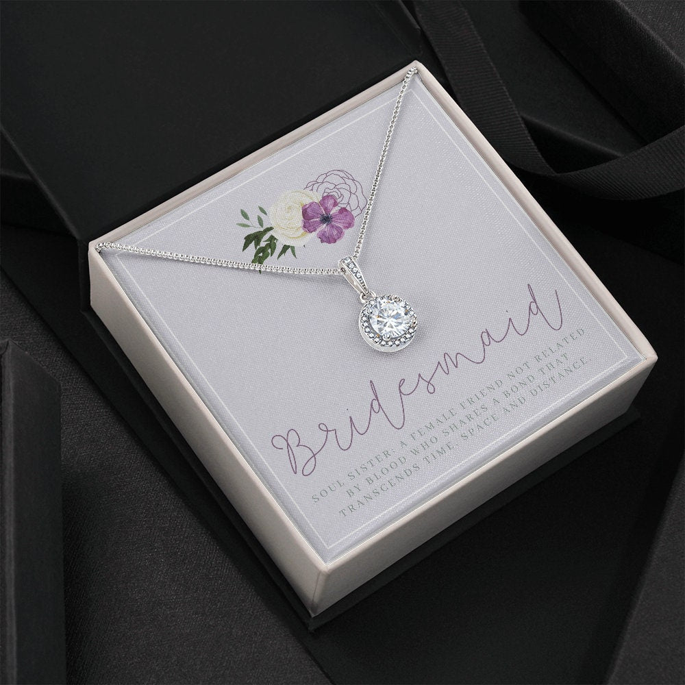 Bridesmaid Necklace on Lavender Background