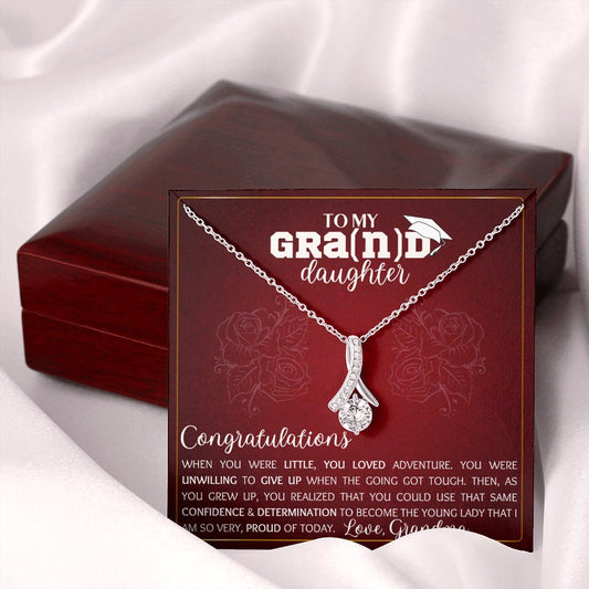 Graduation Gift for Granddaughter, Elegant and Formal, High School Commencement Ceremony, Burgundy and Gold, From Grandmother