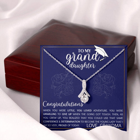 Granddaughter Graduation Gift from Grandmother, Commencement Jewelry, High School, Navy Blue